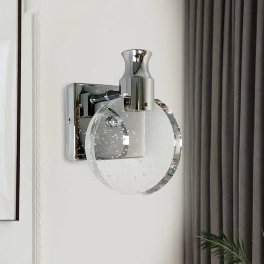 Aplique de pared circular LED de cristal contemporáneo DecorBites™ para sala de estar - Plata