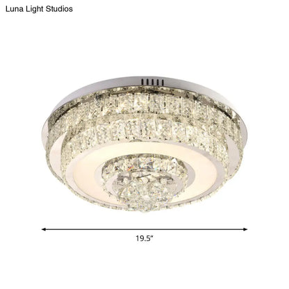 DecorBites™ DecorBites™ Contemporary Crystal LED Flush Mount Ceiling Light with Clear Drops for Bedroom
