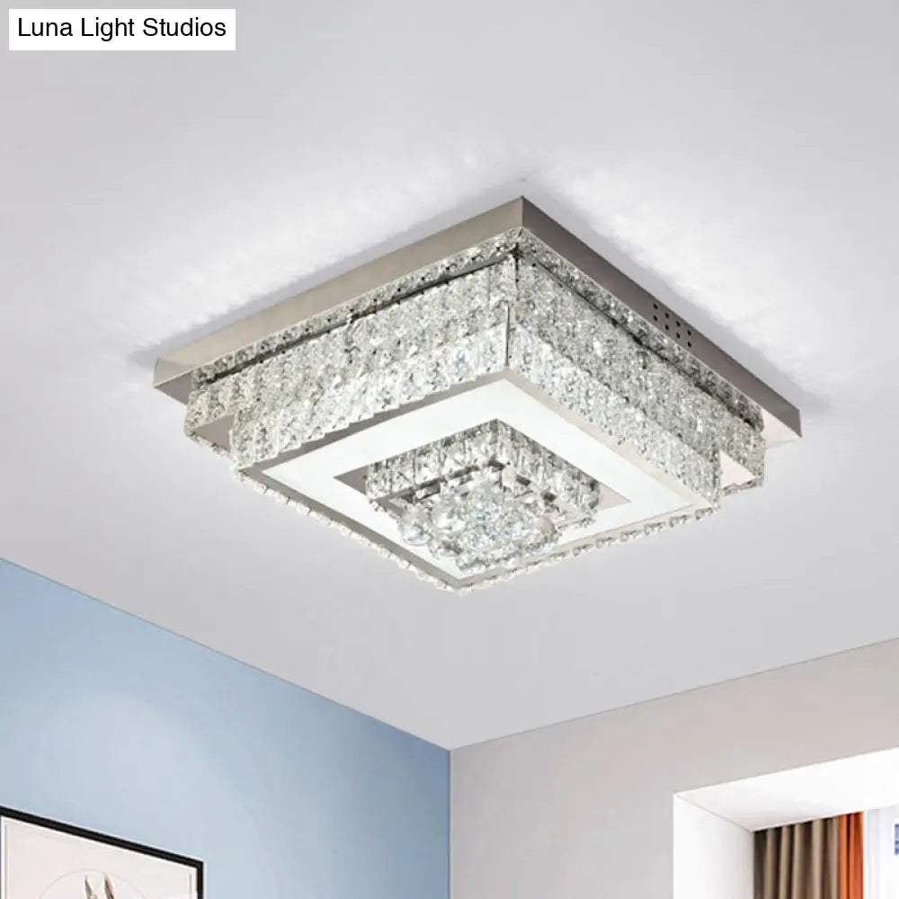DecorBites™ DecorBites™ Contemporary Crystal LED Flush Mount Ceiling Light with Clear Drops for Bedroom