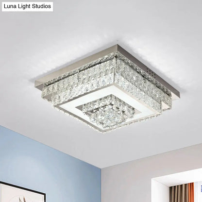 DecorBites™ DecorBites™ Contemporary Crystal LED Flush Mount Ceiling Light with Clear Drops for Bedroom