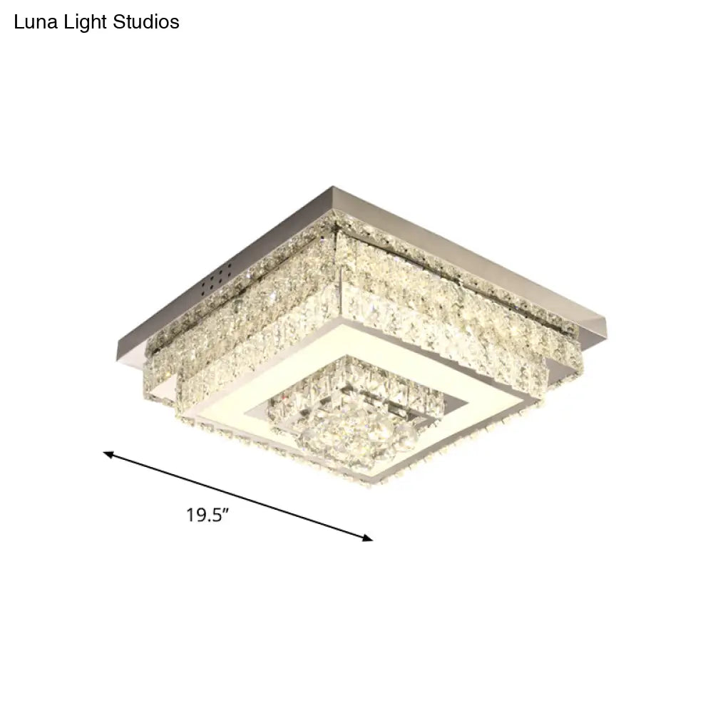 DecorBites™ DecorBites™ Contemporary Crystal LED Flush Mount Ceiling Light with Clear Drops for Bedroom