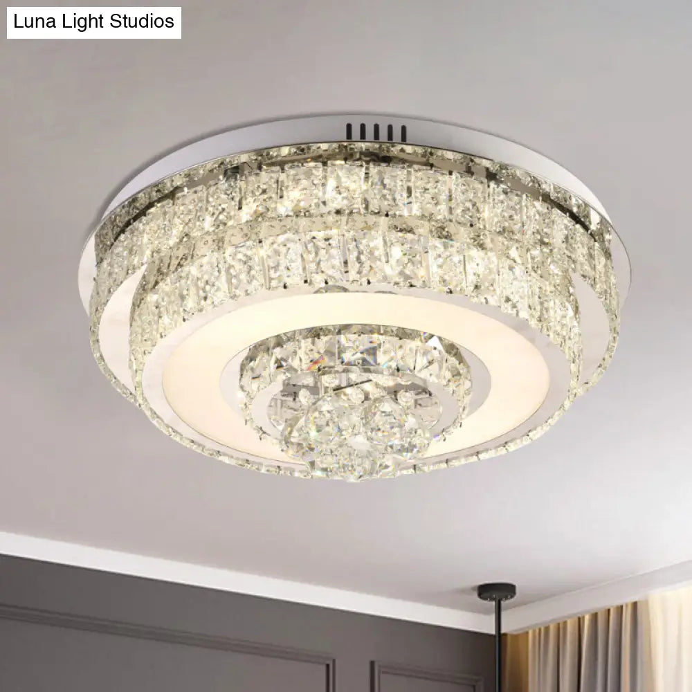 DecorBites™ DecorBites™ Contemporary Crystal LED Flush Mount Ceiling Light with Clear Drops for Bedroom