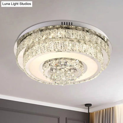 DecorBites™ DecorBites™ Contemporary Crystal LED Flush Mount Ceiling Light with Clear Drops for Bedroom