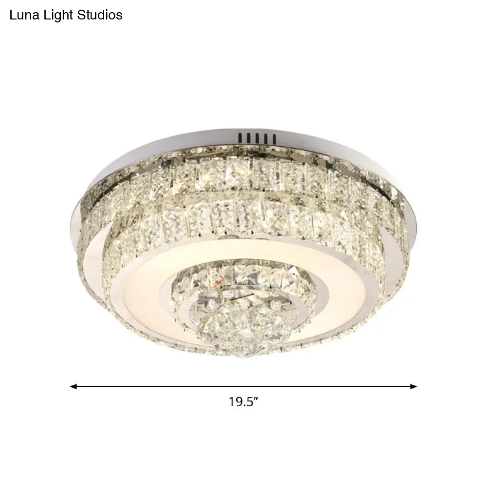 DecorBites™ DecorBites™ Contemporary Crystal LED Flush Mount Ceiling Light with Clear Drops for Bedroom
