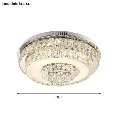 DecorBites™ DecorBites™ Contemporary Crystal LED Flush Mount Ceiling Light with Clear Drops for Bedroom