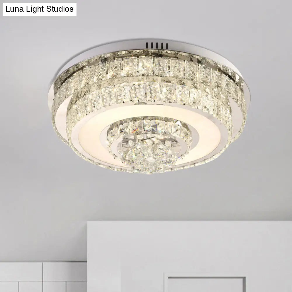 DecorBites™ DecorBites™ Contemporary Crystal LED Flush Mount Ceiling Light with Clear Drops for Bedroom