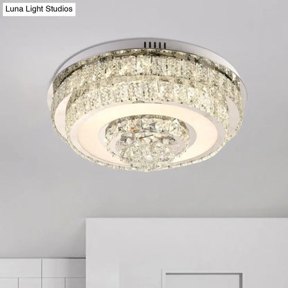 DecorBites™ DecorBites™ Contemporary Crystal LED Flush Mount Ceiling Light with Clear Drops for Bedroom