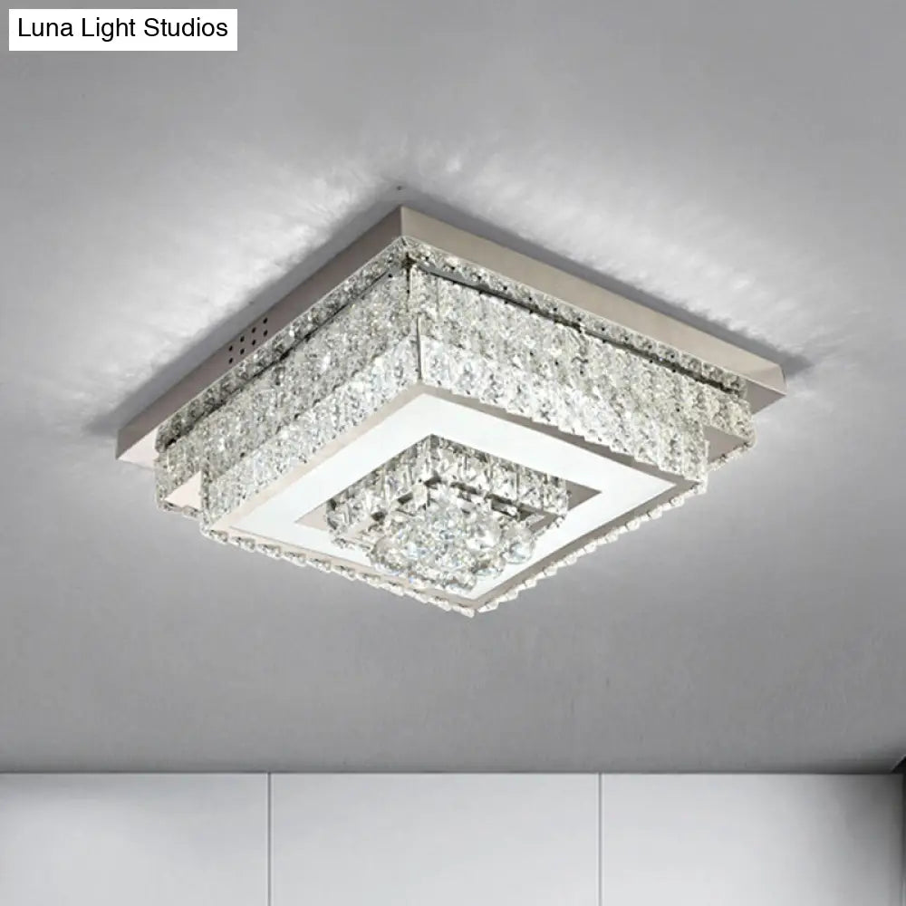 DecorBites™ DecorBites™ Contemporary Crystal LED Flush Mount Ceiling Light with Clear Drops for Bedroom
