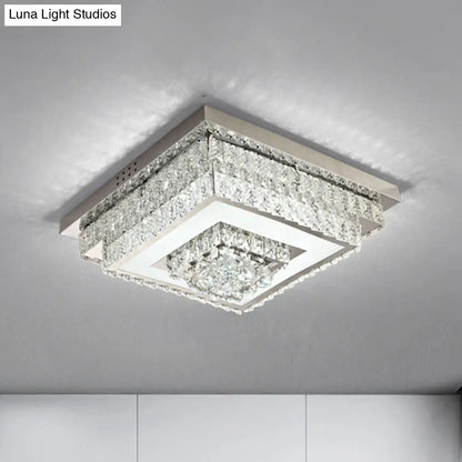 DecorBites™ DecorBites™ Contemporary Crystal LED Flush Mount Ceiling Light with Clear Drops for Bedroom