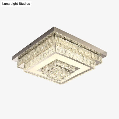 DecorBites™ DecorBites™ Contemporary Crystal LED Flush Mount Ceiling Light with Clear Drops for Bedroom
