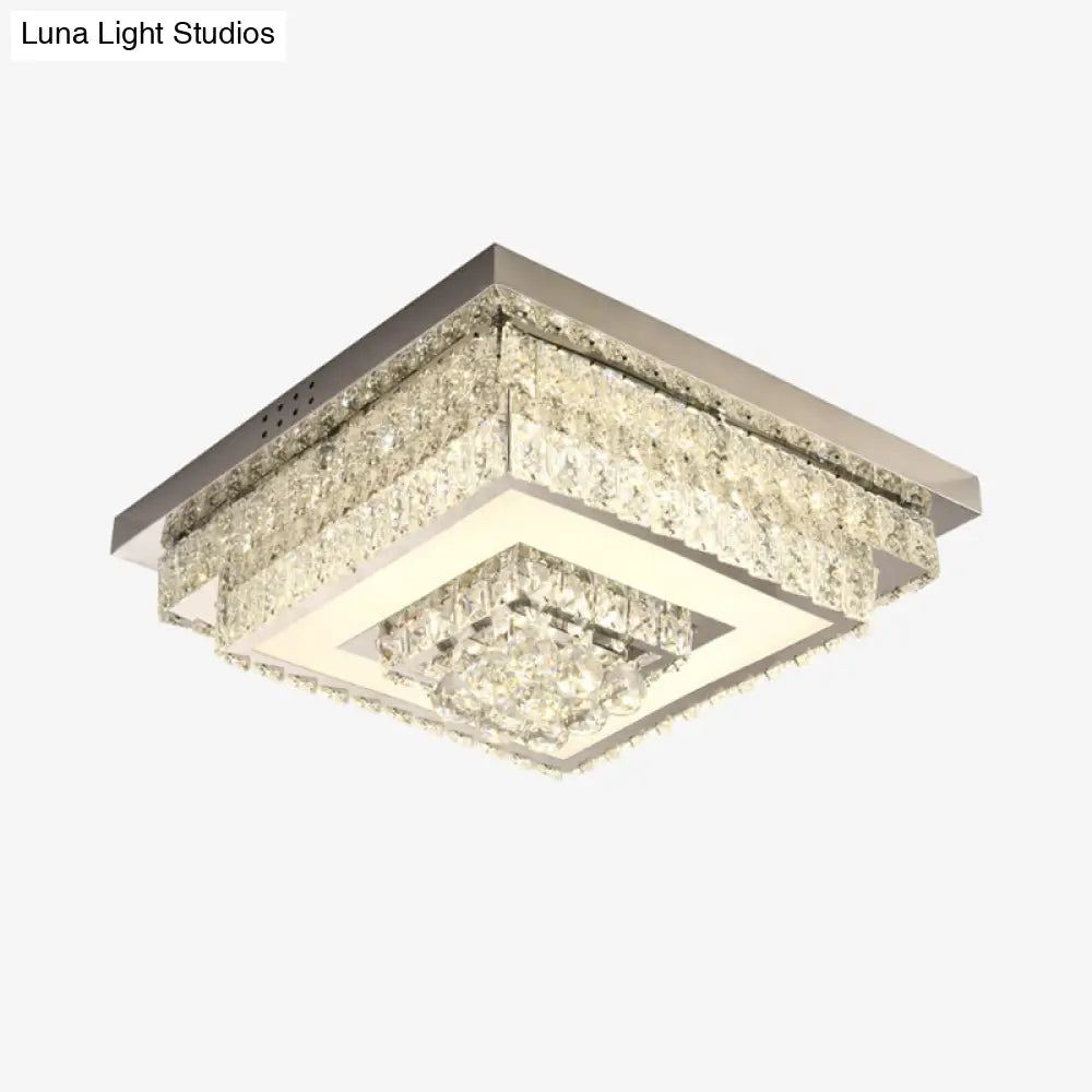 DecorBites™ DecorBites™ Contemporary Crystal LED Flush Mount Ceiling Light with Clear Drops for Bedroom