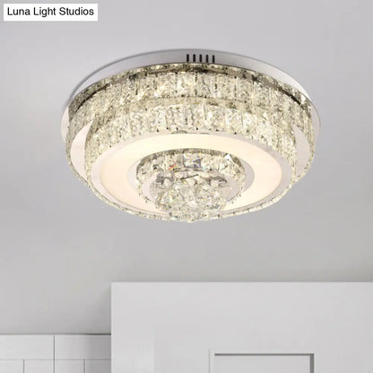 DecorBites™ DecorBites™ Contemporary Crystal LED Flush Mount Ceiling Light with Clear Drops for Bedroom