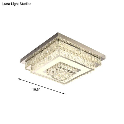 DecorBites™ DecorBites™ Contemporary Crystal LED Flush Mount Ceiling Light with Clear Drops for Bedroom