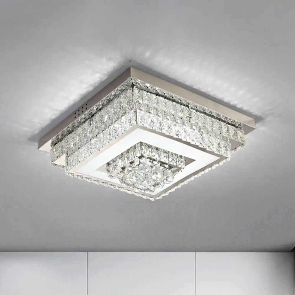 DecorBites™ DecorBites™ Contemporary Crystal LED Flush Mount Ceiling Light with Clear Drops for Bedroom