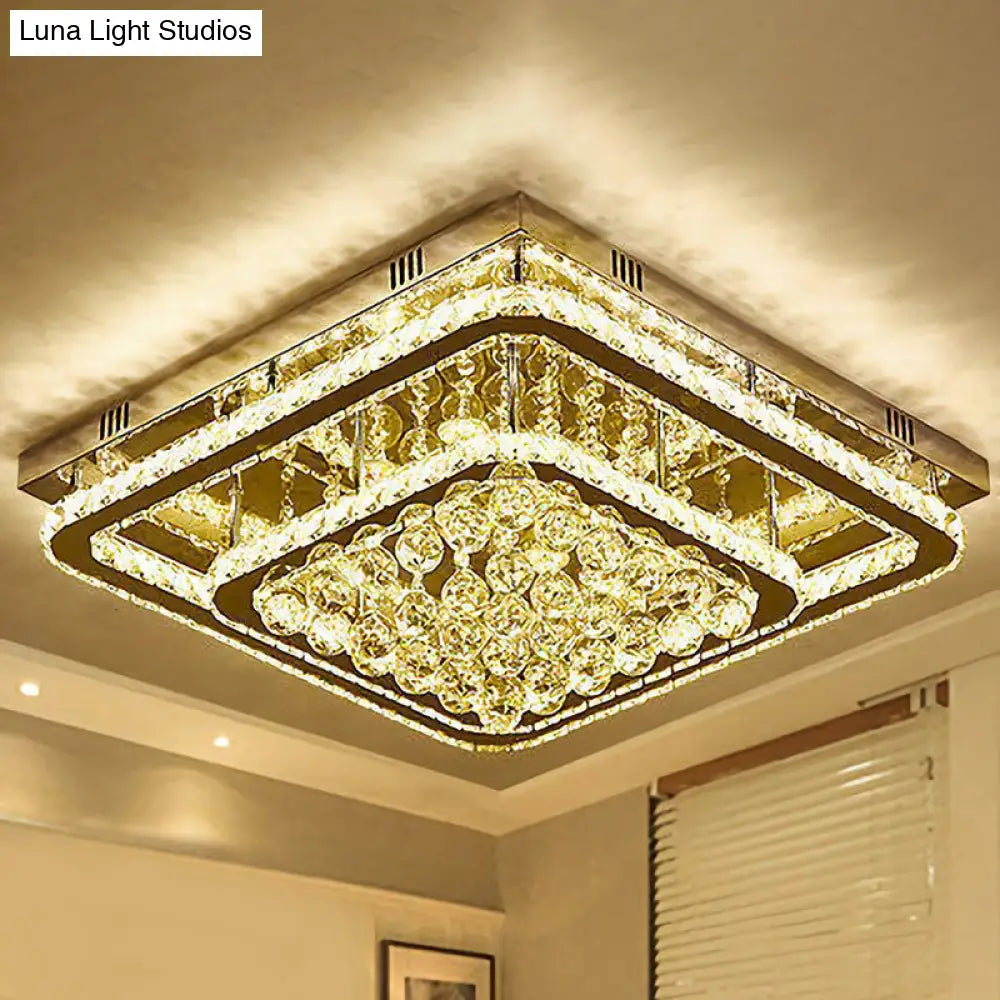 DecorBites™ DecorBites™ Contemporary Crystal LED Flush Mount Stainless-Steel Ceiling Light