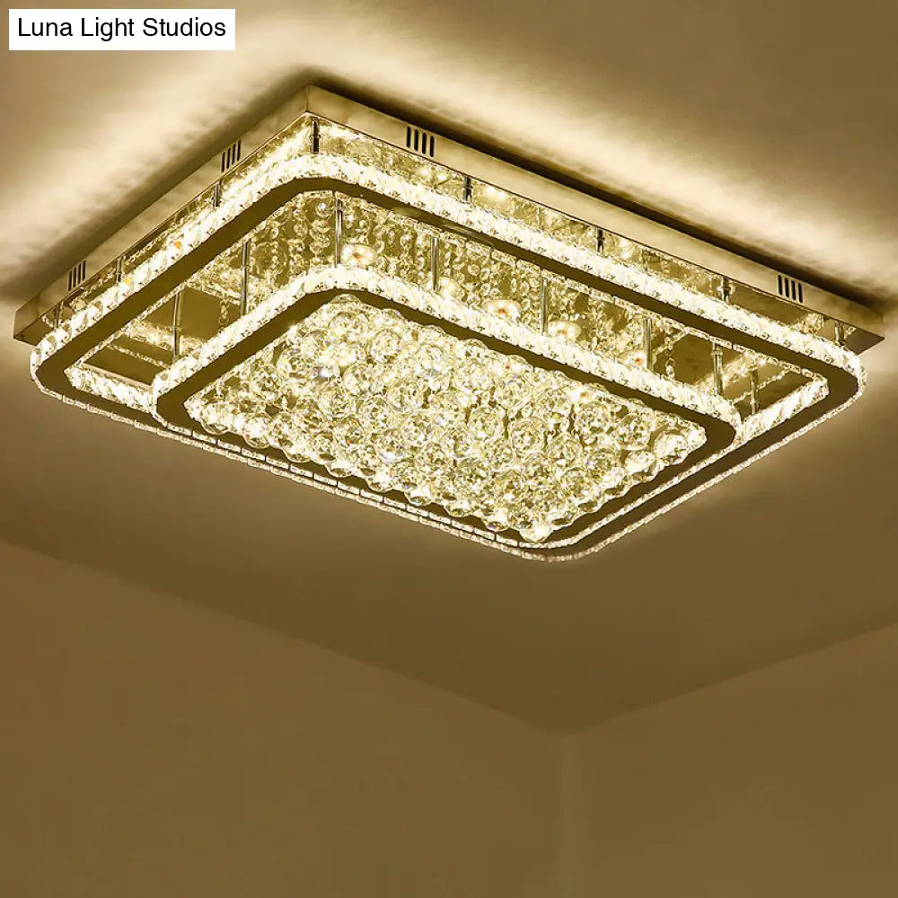 DecorBites™ DecorBites™ Contemporary Crystal LED Flush Mount Stainless-Steel Ceiling Light