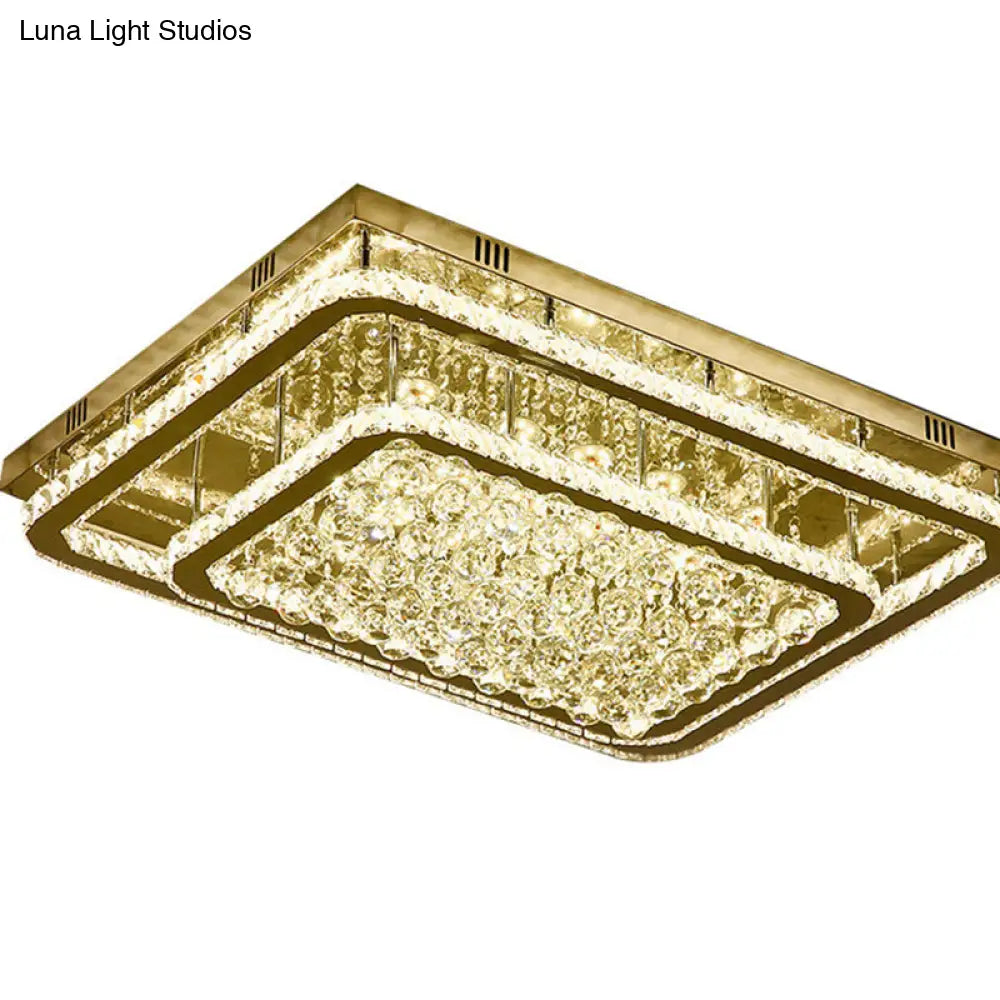 DecorBites™ DecorBites™ Contemporary Crystal LED Flush Mount Stainless-Steel Ceiling Light
