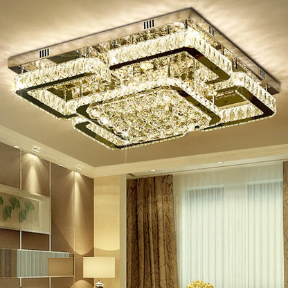 DecorBites™ DecorBites™ Contemporary Crystal LED Flush Mount Stainless-Steel Ceiling Light