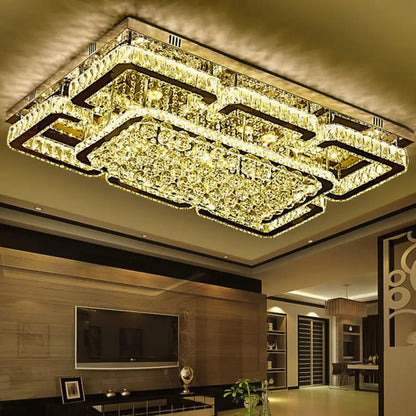 DecorBites™ DecorBites™ Contemporary Crystal LED Flush Mount Stainless-Steel Ceiling Light