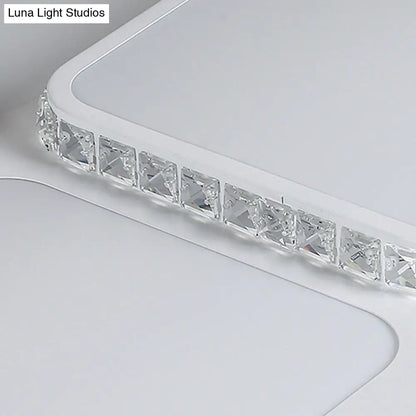 DecorBites™ DecorBites™ Contemporary Crystal LED Square Flush Mount Lamp – Warm/White Light
