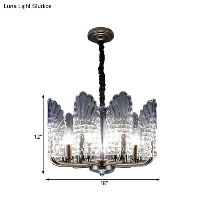 Lámpara de araña contemporánea de cristal y metal - Acabado en latón, 8/9/10 luces