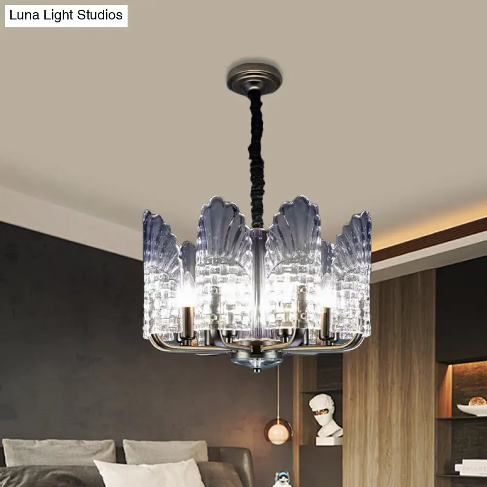 Lámpara de araña contemporánea de cristal y metal - Acabado en latón, 8/9/10 luces