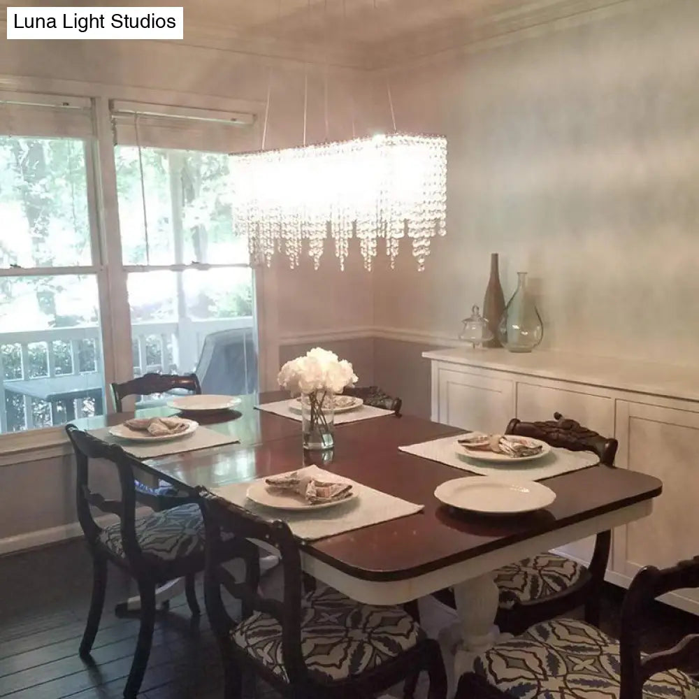 Lámpara colgante contemporánea de cristal - Lámpara de techo de 8 luces con acabado cromado