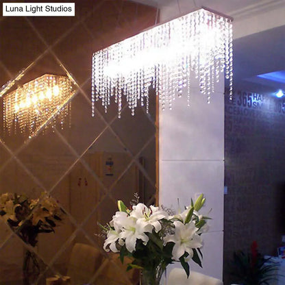 Lámpara colgante contemporánea de cristal - Lámpara de techo de 8 luces con acabado cromado