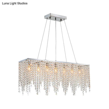 Lámpara colgante contemporánea de cristal - Lámpara de techo de 8 luces con acabado cromado