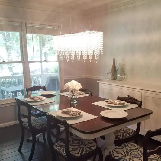 Lámpara colgante contemporánea de cristal - Lámpara de techo de 8 luces con acabado cromado