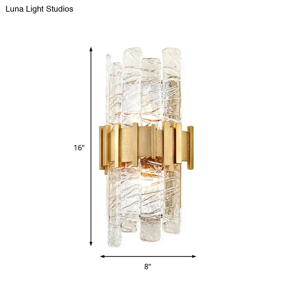 DecorBites™ DecorBites™ Contemporary Crystal Prism Wall Mount Light with 2 Bulbs - Clear Wall Lamp for Living Room