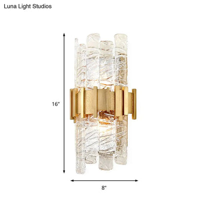 DecorBites™ DecorBites™ Contemporary Crystal Prism Wall Mount Light with 2 Bulbs - Clear Wall Lamp for Living Room