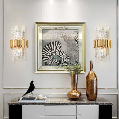 DecorBites™ DecorBites™ Contemporary Crystal Prism Wall Mount Light with 2 Bulbs - Clear Wall Lamp for Living Room