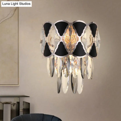 DecorBites™ DecorBites™ Contemporary Crystal Sconce with Clear Bulbs and Oval Drops