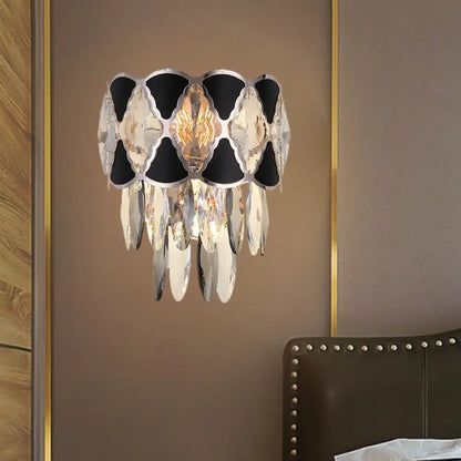 DecorBites™ DecorBites™ Contemporary Crystal Sconce with Clear Bulbs and Oval Drops