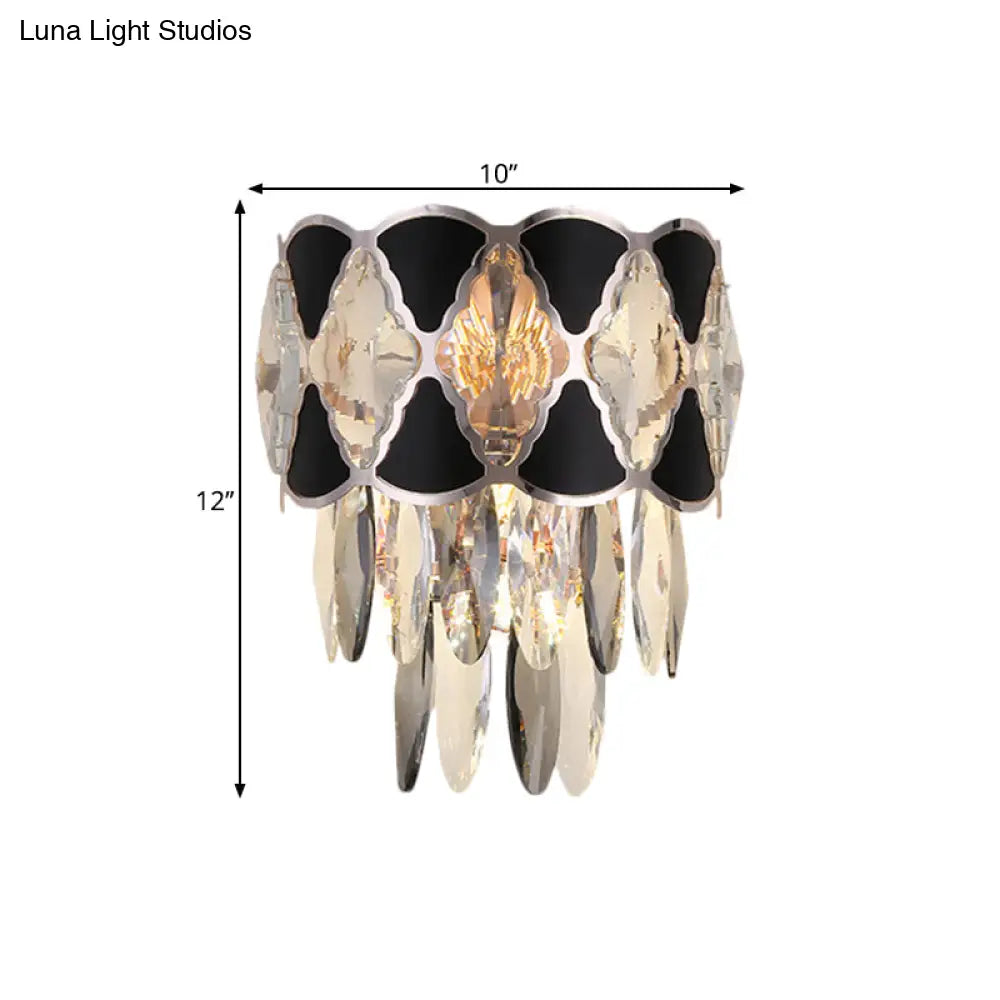 DecorBites™ DecorBites™ Contemporary Crystal Sconce with Clear Bulbs and Oval Drops