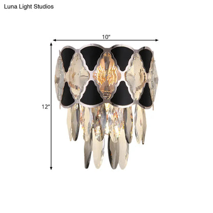 DecorBites™ DecorBites™ Contemporary Crystal Sconce with Clear Bulbs and Oval Drops