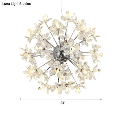 Lámpara de techo contemporánea con forma de estrella de cristal - Lámpara colgante tipo araña cromada/dorada - Múltiples cabezales - Varias opciones de ancho