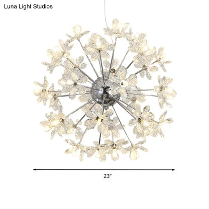Lámpara de techo contemporánea con forma de estrella de cristal - Lámpara colgante tipo araña cromada/dorada - Múltiples cabezales - Varias opciones de ancho