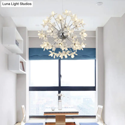 Lámpara de techo contemporánea con forma de estrella de cristal - Lámpara colgante tipo araña cromada/dorada - Múltiples cabezales - Varias opciones de ancho