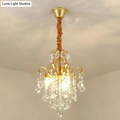 DecorBites™ DecorBites™ Contemporary Crystal Strands Ceiling Light Fixture - Terrace Semi Flush Mount Chandelier