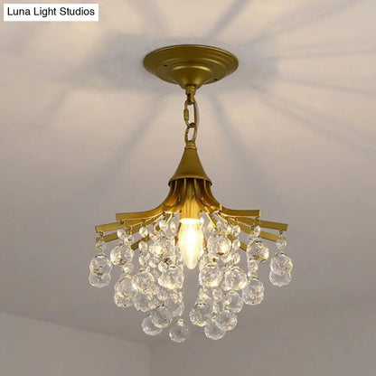 DecorBites™ DecorBites™ Contemporary Crystal Strands Ceiling Light Fixture - Terrace Semi Flush Mount Chandelier