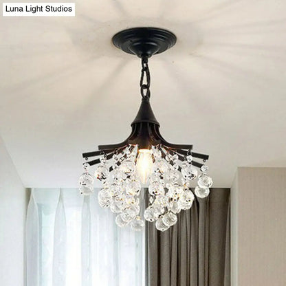 DecorBites™ DecorBites™ Contemporary Crystal Strands Ceiling Light Fixture - Terrace Semi Flush Mount Chandelier