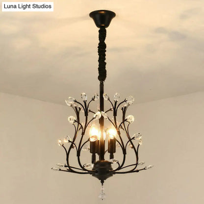 DecorBites™ DecorBites™ Contemporary Crystal Strands Ceiling Light Fixture - Terrace Semi Flush Mount Chandelier