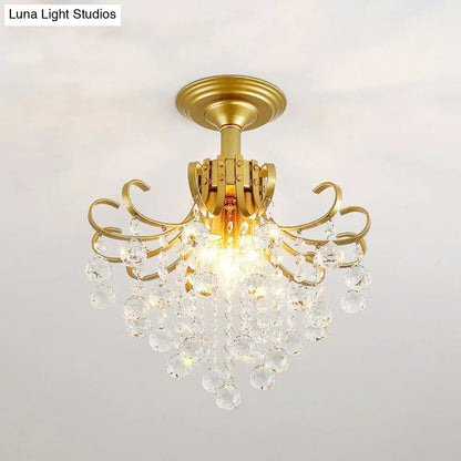 DecorBites™ DecorBites™ Contemporary Crystal Strands Ceiling Light Fixture - Terrace Semi Flush Mount Chandelier