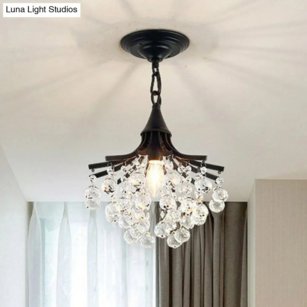 DecorBites™ DecorBites™ Contemporary Crystal Strands Ceiling Light Fixture - Terrace Semi Flush Mount Chandelier