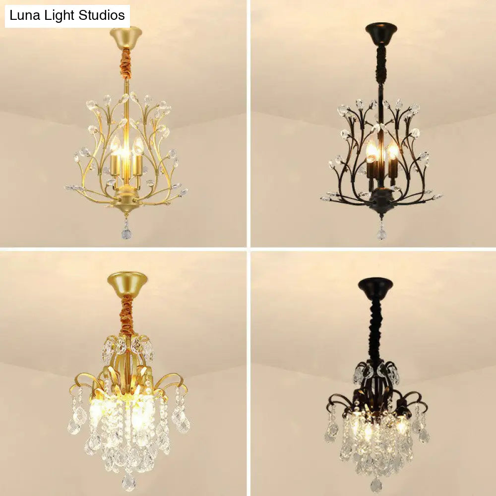 DecorBites™ DecorBites™ Contemporary Crystal Strands Ceiling Light Fixture - Terrace Semi Flush Mount Chandelier