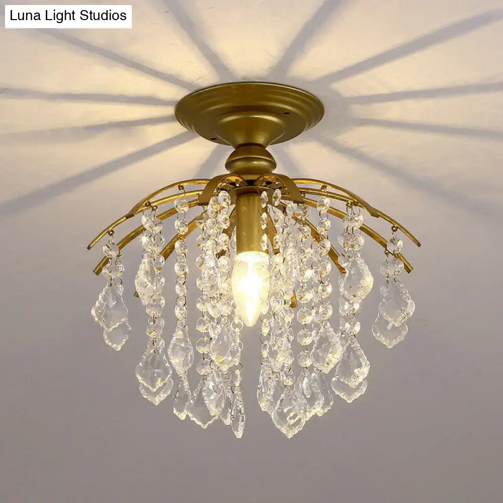 DecorBites™ DecorBites™ Contemporary Crystal Strands Ceiling Light Fixture - Terrace Semi Flush Mount Chandelier