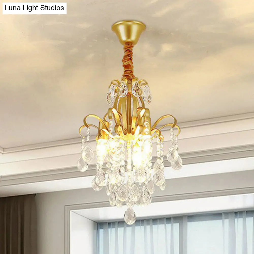 DecorBites™ DecorBites™ Contemporary Crystal Strands Ceiling Light Fixture - Terrace Semi Flush Mount Chandelier
