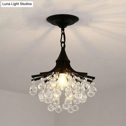 DecorBites™ DecorBites™ Contemporary Crystal Strands Ceiling Light Fixture - Terrace Semi Flush Mount Chandelier
